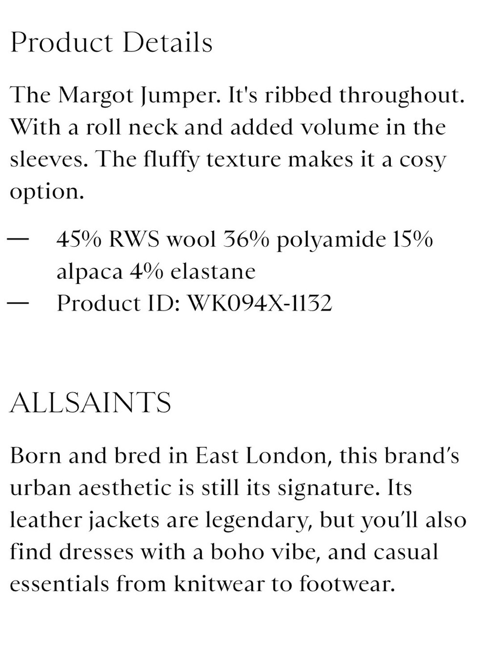 NWT $329 ALL SAINTS Margot Jumper Wool Blend Cropped Sweater, Bitter Brown - Picture 10 of 16